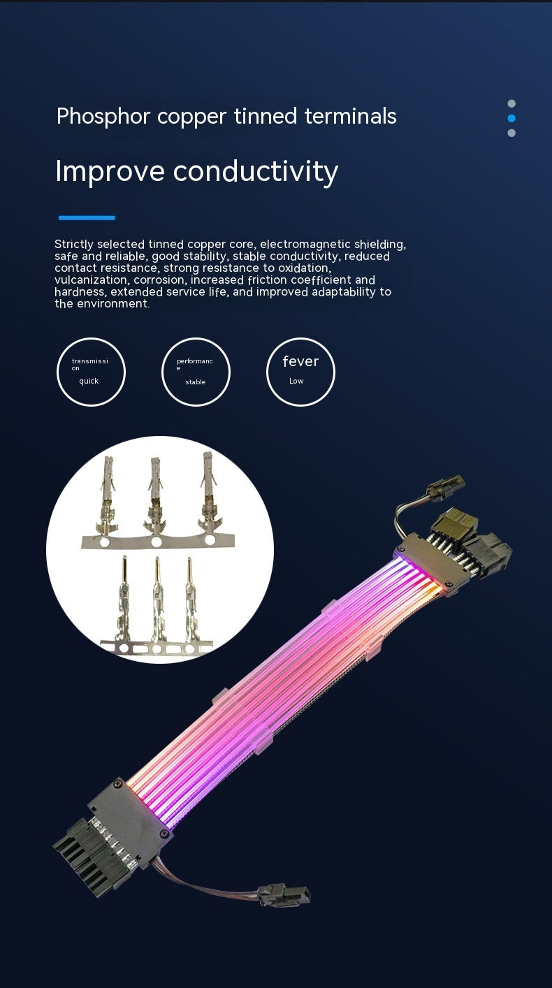 Argb LED Graphics Card Extension Cable Dual 8P Dual Headlights