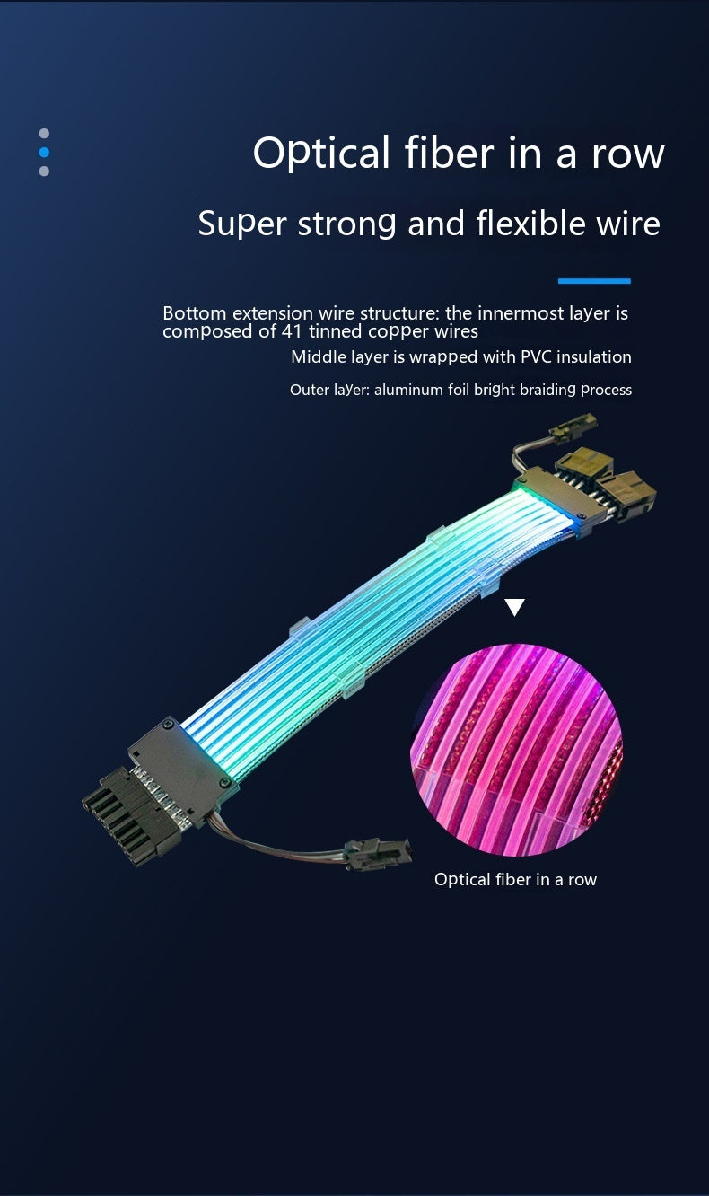 Argb LED Graphics Card Extension Cable Dual 8P Dual Headlights