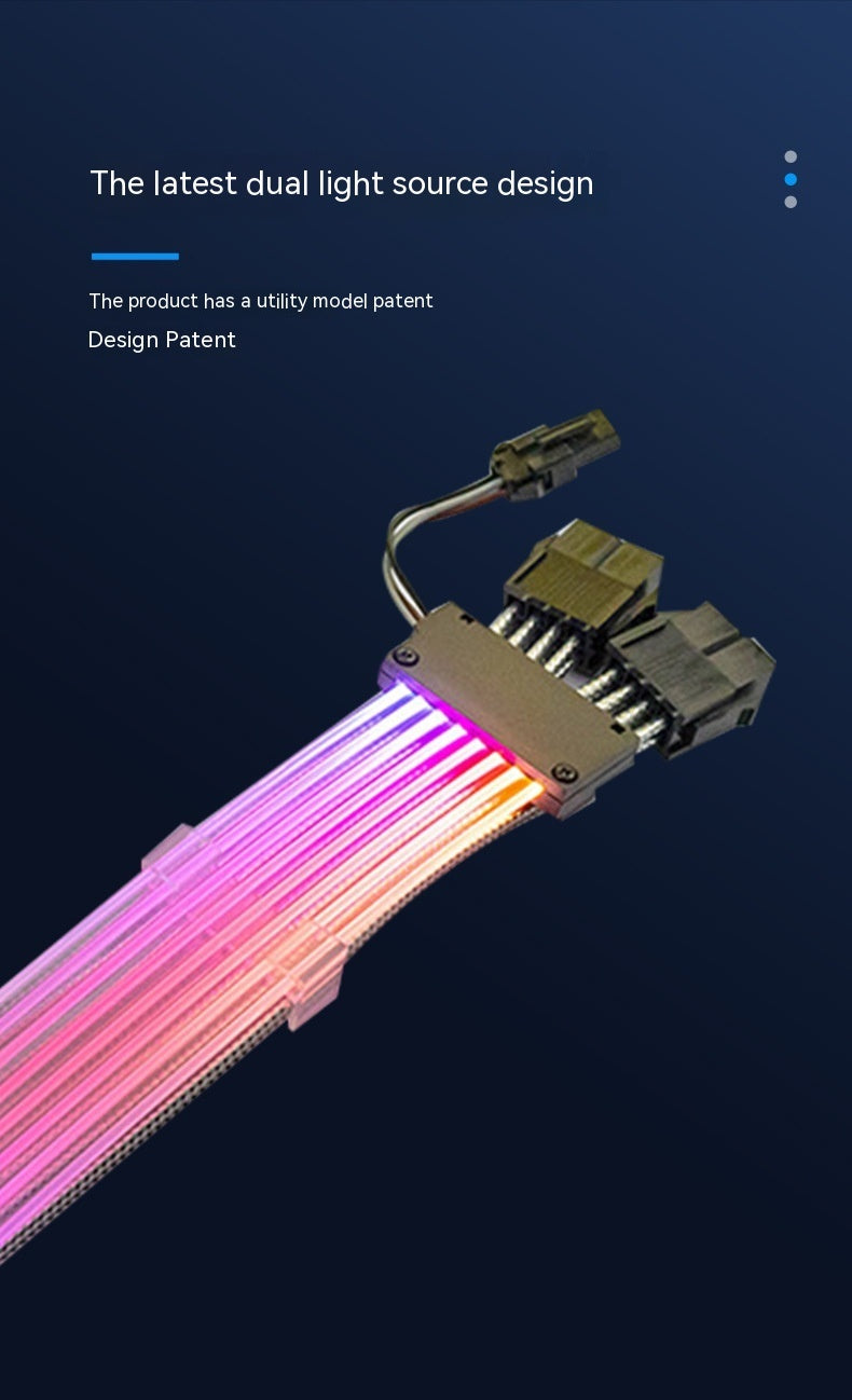 Argb LED Graphics Card Extension Cable Dual 8P Dual Headlights