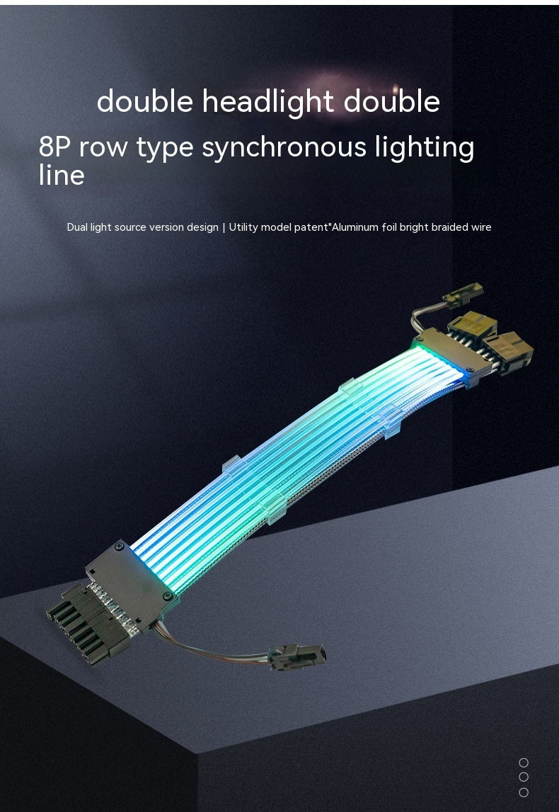 Argb LED Graphics Card Extension Cable Dual 8P Dual Headlights