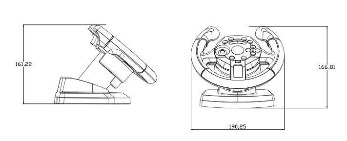 Mini Ps3/PC all-in-one racing steering wheel