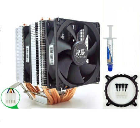 6 Heat Pipe CPU Radiator  Quiet Desktop CPU Fan